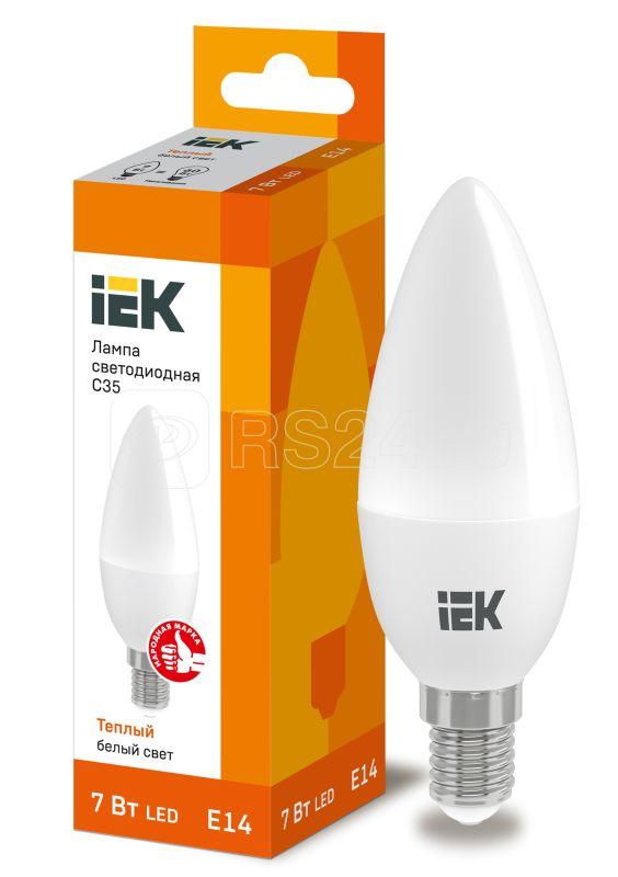 Лампа светодиодная ECO C35 7Вт свеча 3000К E14 230В IEK LLE-C35-7-230-30-E14 купить в интернет-магазине RS24