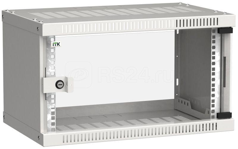 Шкаф linea we 9u 600x600мм дверь стекло серый