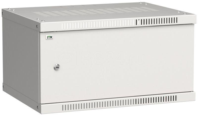 Itk шкаф настенный 19 6u 600x450мм передняя стеклянная дверь серый linea w