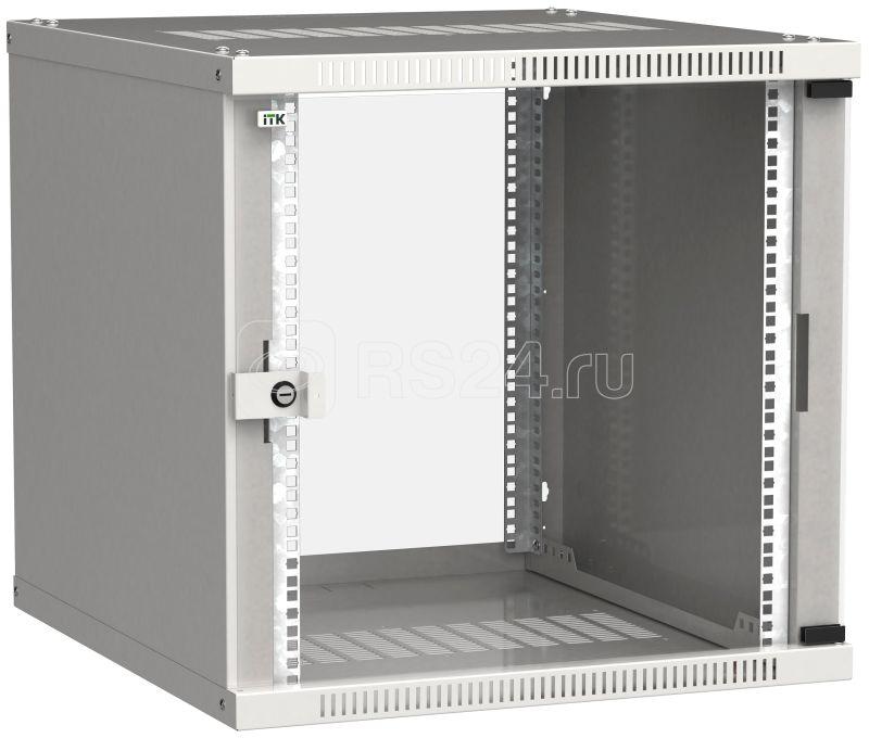 Itk шкаф linea we 9u 600x600мм дверь стекло серый lwe3 09u66 gf