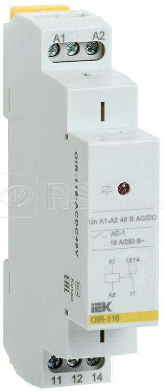 Реле промежуточное OIR 1 конт. (16А) 48В AC/DC IEK OIR-116-ACDC48V купить в интернет-магазине RS24