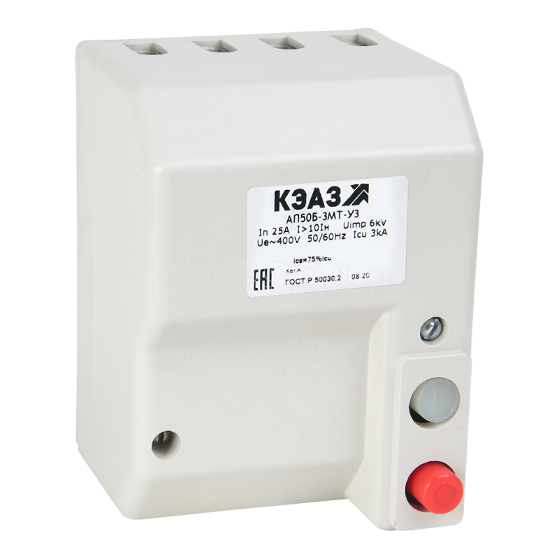 Выключатель автоматический 4А АП50Б 3Т У3 400В AC доп. контакты 1п КЭАЗ 107524 купить в интернет-магазине RS24