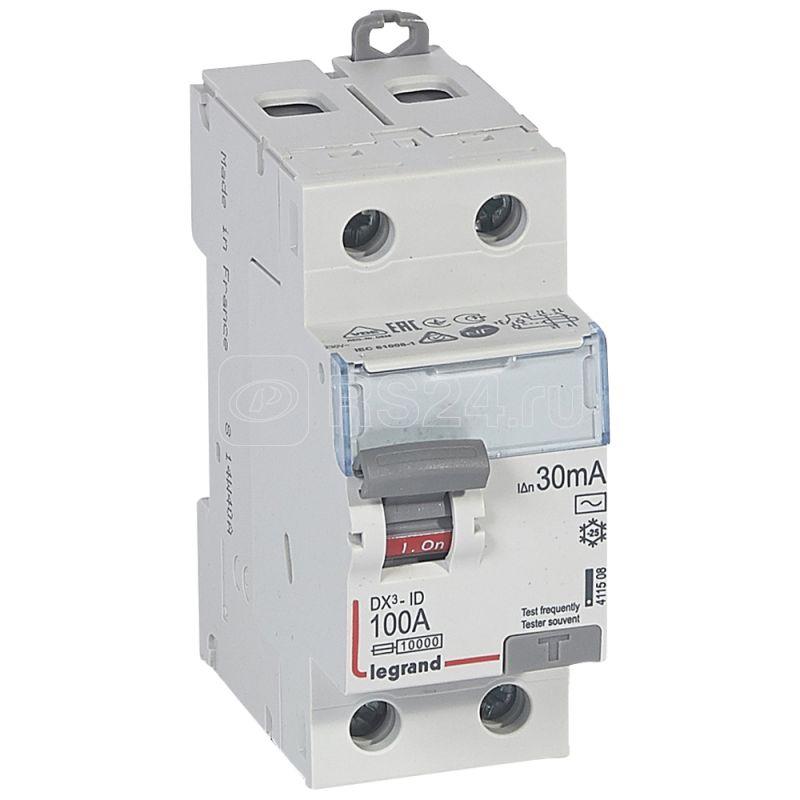Выключатель дифференциального тока (УЗО) 2п 100А 30мА тип AC DX3 Leg 411508 купить в интернет-магазине RS24
