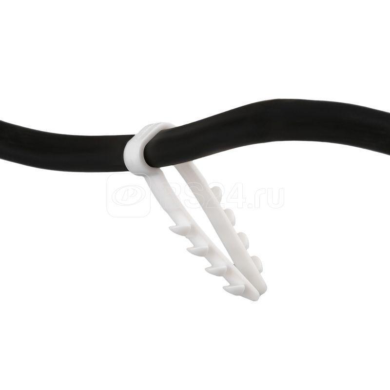 Купить Дюбель-хомут нейлоновый прямоугольный 5-8мм бел. (уп.100шт ...