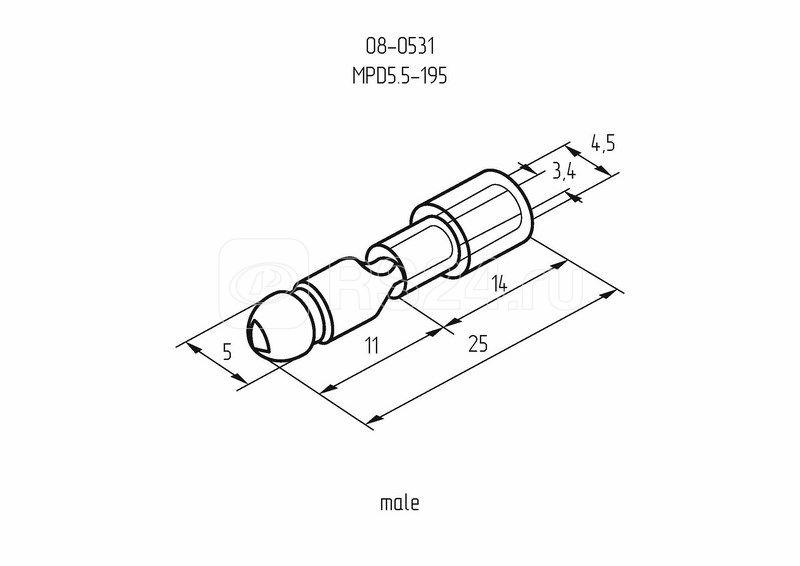 Разъем штекерный изол. (VM 5.5-156) REXANT 08-0531