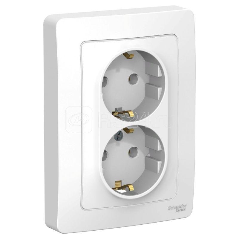 Розетка 2-м СП Blanca 16А IP20 250В с заземл. без защ. шторок бел