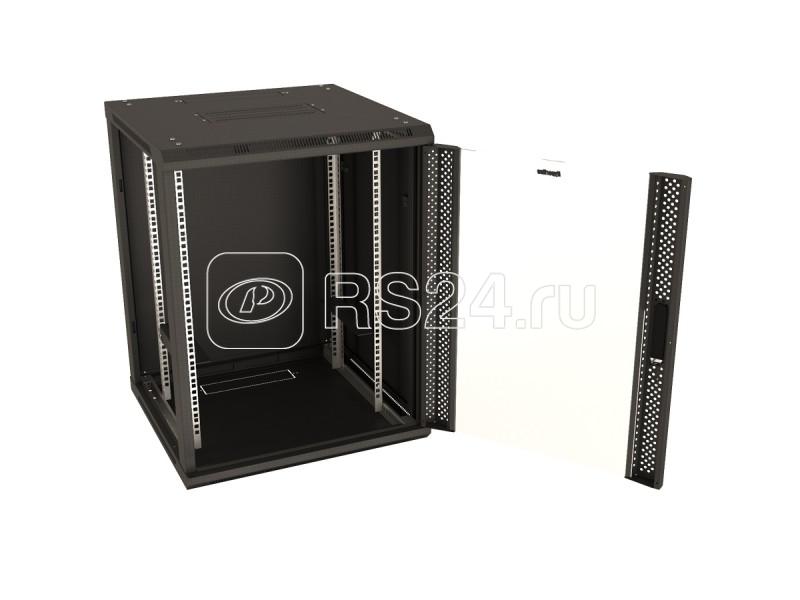 Шкаф настенный TWB-0945-GP-RAL9004 19дюйм 9U 500х600х450мм стеклян. дверь с перфорацией по бокам ручка с замком черн. (RAL 9004) (разобранный) Hyperline 392629 купить в интернет-магазине RS24