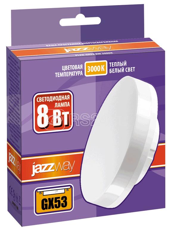 Лампа светодиодная PLED-GX53 8Вт таблетка матовая 3000К тепл. бел. GX53 640лм 230В JazzWay 2855374 купить в интернет-магазине RS24