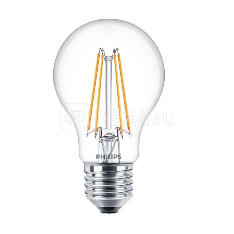 Лампа светодиодная филаментная Classic WW CL NDAPR 6-70Вт A60 грушевидная E27 PHILIPS 929001237208 купить в интернет-магазине RS24