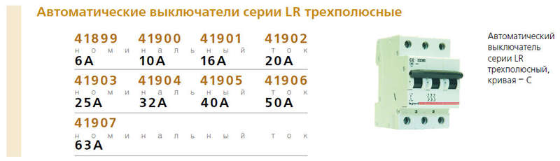 Выключатель автоматический модульный 3п C 6А 6кА LR Leg 604832