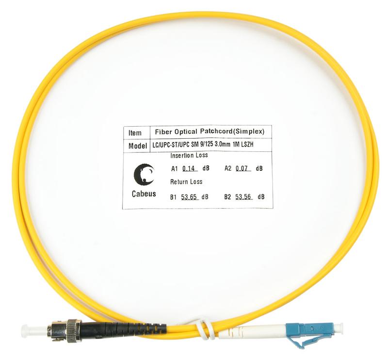 Шнур оптический FOP(s)-9-LC-ST-1m simplex LC-ST 9/125 sm 1м LSZH Cabeus 7528c