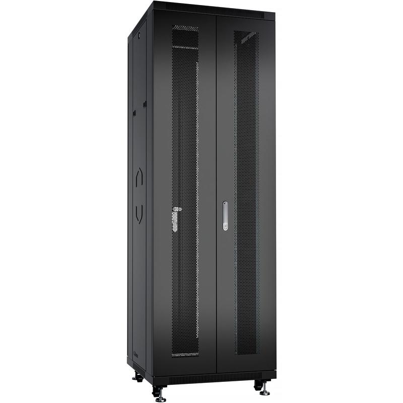 Шкаф монтажный телекоммуникационный напольн. ND-05C-47U60/120-BK 19дюйм 47U 600х1200х2277мм для распределит. и серверн. оборудования; передн. и задн. двойн. перфорир. двери ручки с замком RAL 9004 черн. Cabeus 9753c