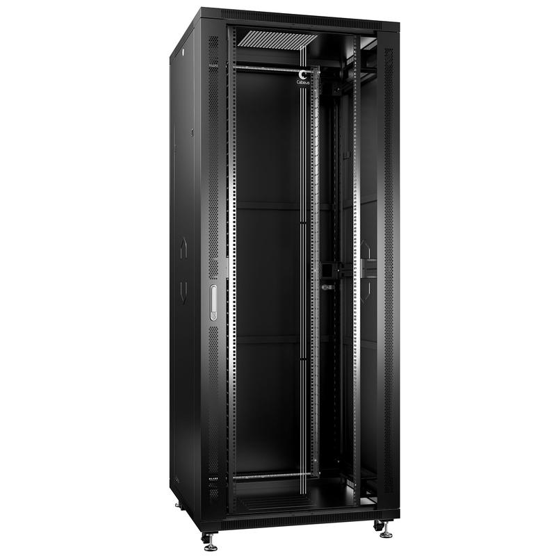 Шкаф телекоммуникационный SH-05C-42U80/100-BK 19дюйм 42U 800х1000х2055 передняя стеклян. и задняя сплошная метал. двери черн. Cabeus 8545c