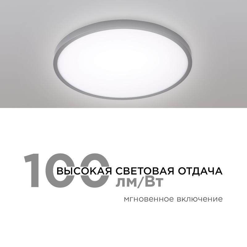 Светильник светодиодный SPIN 28Вт 4000К 2800лм 230В 50Гц d300х25мм накладной круг черн. Apeyron 18-133