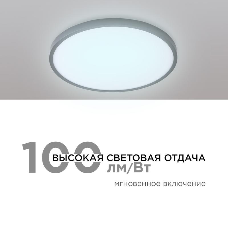 Светильник светодиодный SPIN 28Вт 6500К 2800лм 230В 50Гц d300х25мм накладной круг черн. Apeyron 18-134