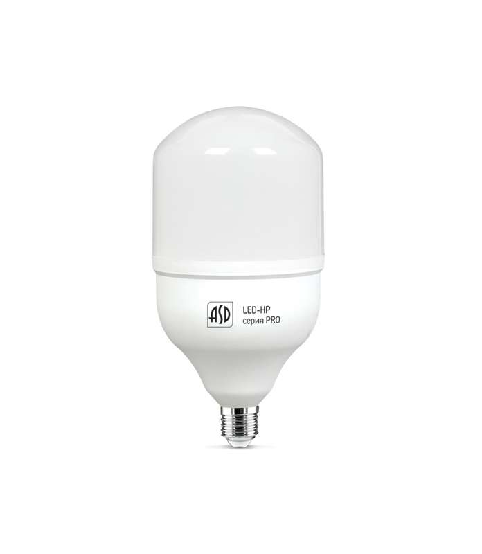 Лампа светодиодная LED-HP-PRO 50Вт цилиндр 4000К нейтр. бел. E27 с адаптером E40 4500лм 160-260В ASD 4690612007014