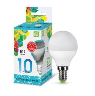 Лампа светодиодная LED-Шар-standard 10Вт шар матовая 4000К нейтр. бел. E14 900лм 210-240В ASD 4690612015453