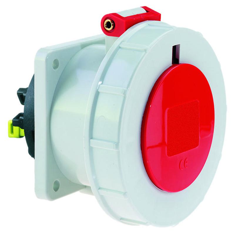 Розетка встраиваемая 32А 5п 3P+N+PE 6ч 400В IP67 75х75мм Quick-Connect Bals 13762