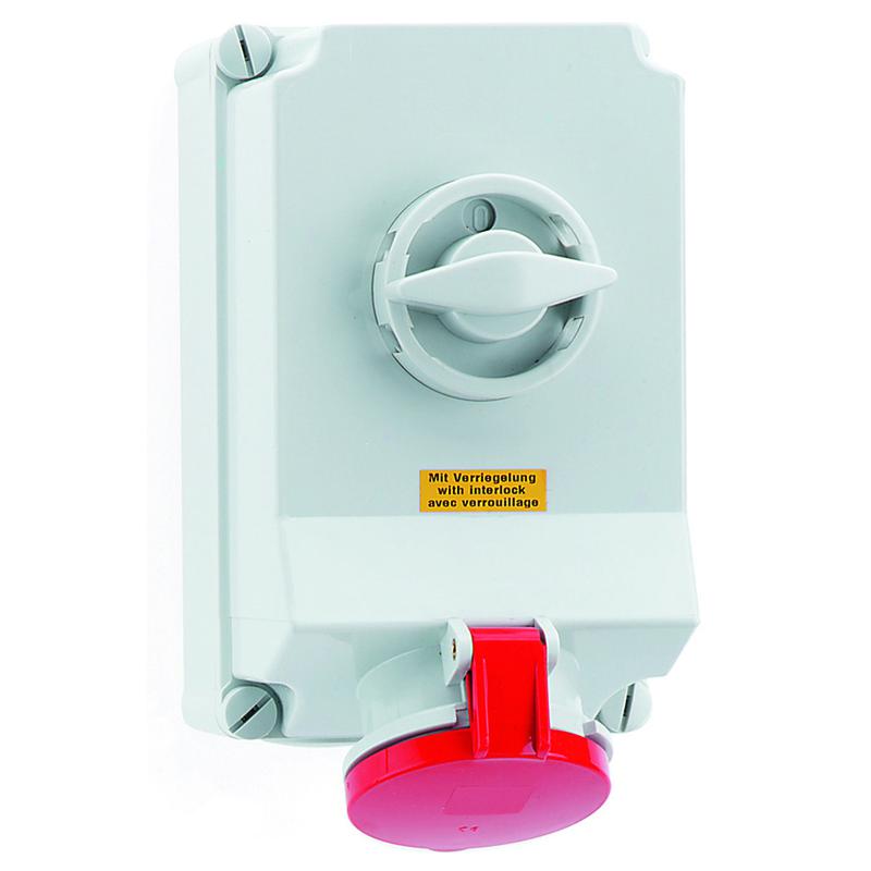Розетка 63А 4п 6ч 400В IP44 260х160мм с блокировк. Bals 16605