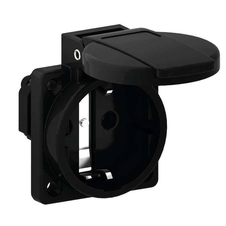 Розетка встраиваемая Schuko 16А 3п 250В IP54 Quick Connect черн. Bals 71101