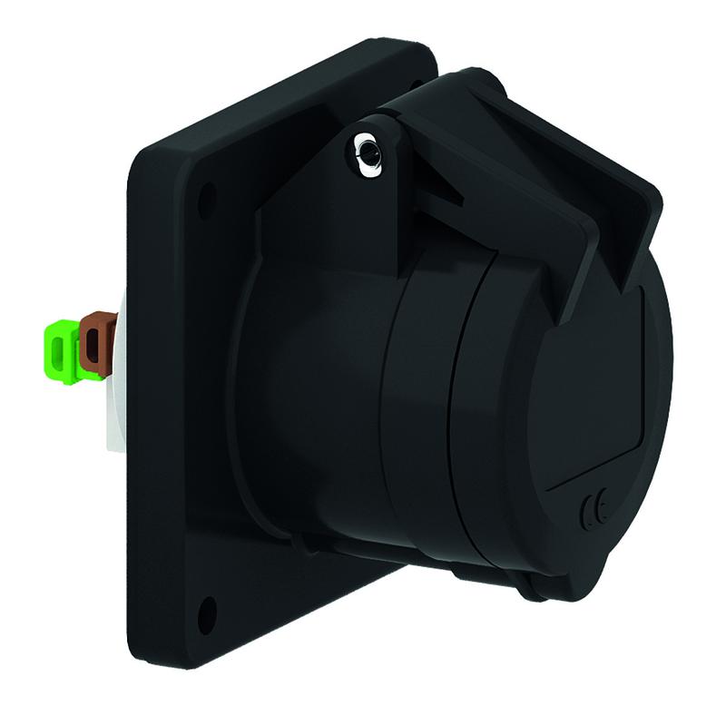 Розетка панельная 16А 3п 2P+PE 230-380В IP44 Quick Connect черн. Bals 130269