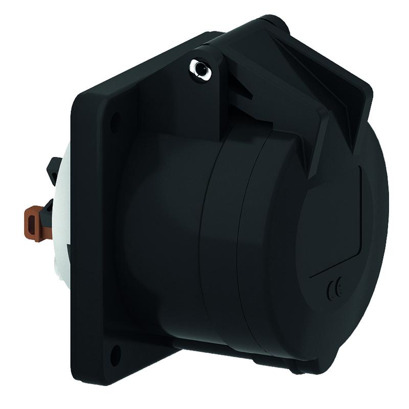 Розетка панельная 16А 5п 3P+N+PE 230-380В IP44 Quick Connect черн. Bals 130271