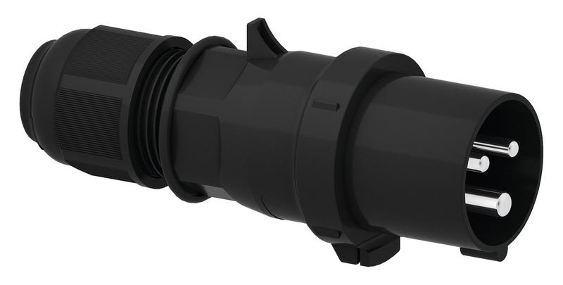 Вилка кабельная 32А 3п 2P+PE 230В IP44 черн. Bals 211103