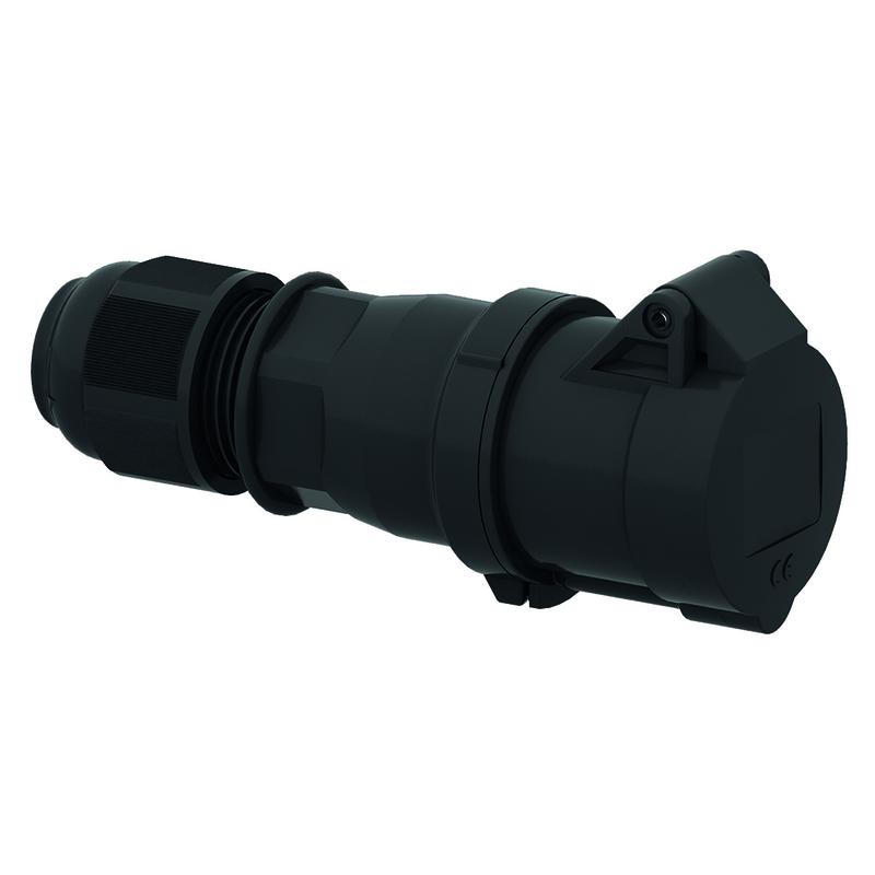 Розетка кабельная 16А 3п 2Р+PE 6ч 230В IP44 Quick-Connect черн. Bals 310512