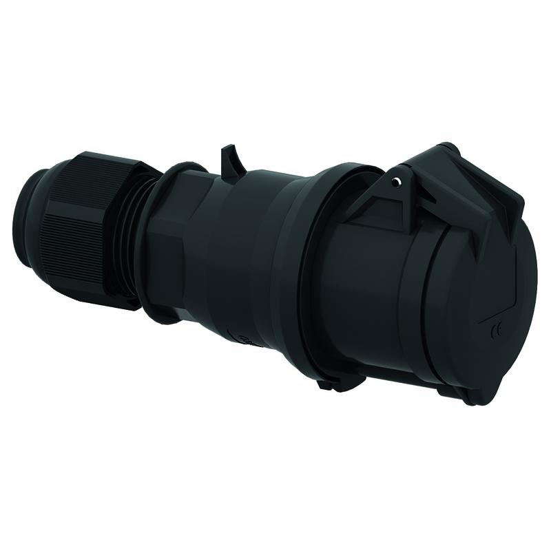 Розетка кабельная 32А 3п 2Р+PE 6ч 230В IP44 Quick-Connect черн. Bals 310513