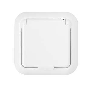Розетка 1-м СП 16А IP44 с заземл. защ. шторки с крышкой бел. Bylectrica РС16-398