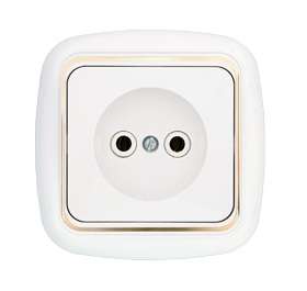 Розетка 1-м СП 16А IP20 без заземл. бел. Bylectrica РС16-257