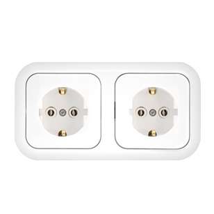 Розетка 2-м СП IP20 с заземл. защ. шторки бел. Bylectrica РС16-349