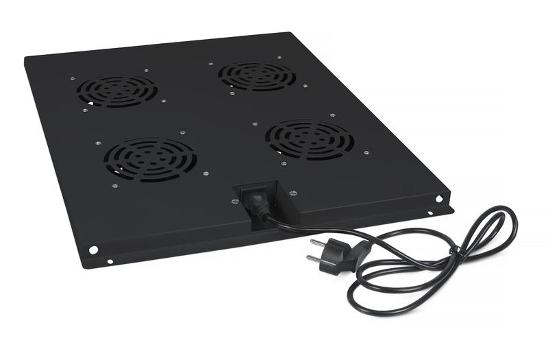 Модуль вентиляторный TRAY-80-BK с 4-я вентиляторами для установки в напольные шкафы SH-05C ND-05C глубиной 800мм (RAL 9004) черн. Cabeus 8613c