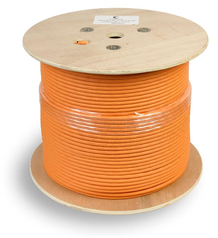 Кабель витая пара S/FTP кат.7A 4х2х23AWG solid LSZH нг(А)-HF SSTP-4P-Cat.7a-SOLID-IN-LSZH оранж. (уп.305м) Cabeus 7639c