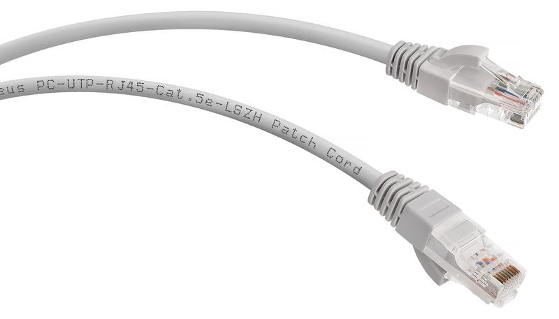 Патч-корд U/UTP кат.5E PC-UTP-RJ45-Cat.5e-3m-LSZH 2хRJ45/8p8c неэкранир. LSZH 3м сер. Cabeus 8866c