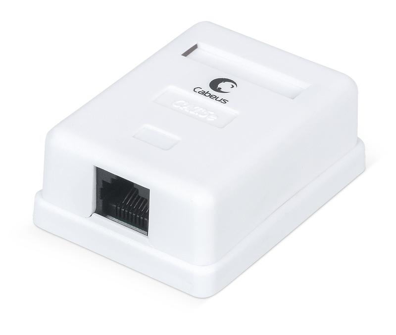 Розетка компьютерная 1-м ОП WS-8P8C-Cat.5e-1 RJ45 кат.5E Dual IDC Cabeus 7246c