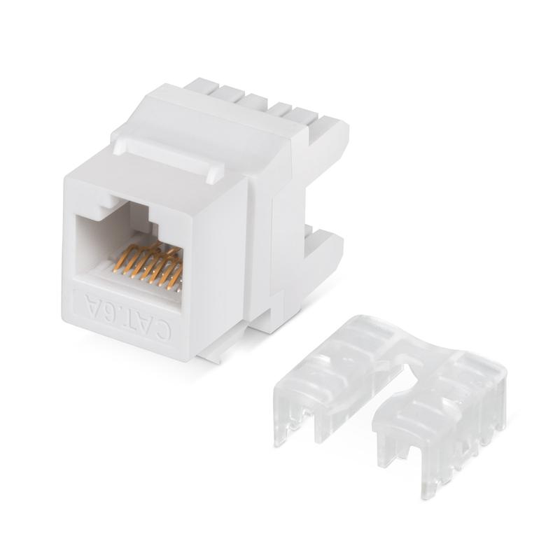 Вставка Keystone Jack RJ45 (8P8C) 180град. кат.6A Dual IDC (110&Krone type) бел. Cabeus 7654c