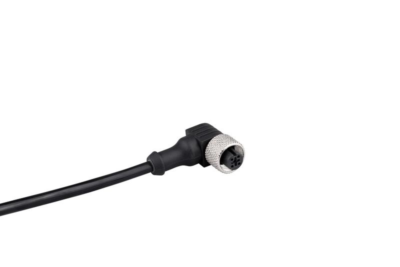 Кабель соединительный 5м с гнездом M12х4 90град. ПВХ IP68 EMAS SKM12P4DXV5