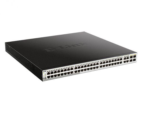 Коммутатор управляемый L2 DGS-1210-52MP/FL1A с 48 портами 10/100/1000Base-T (PoE 802.3af/at) и 4 комбо-портами 100/1000Base-T/SFP PoE- 370Вт D-link 1783443