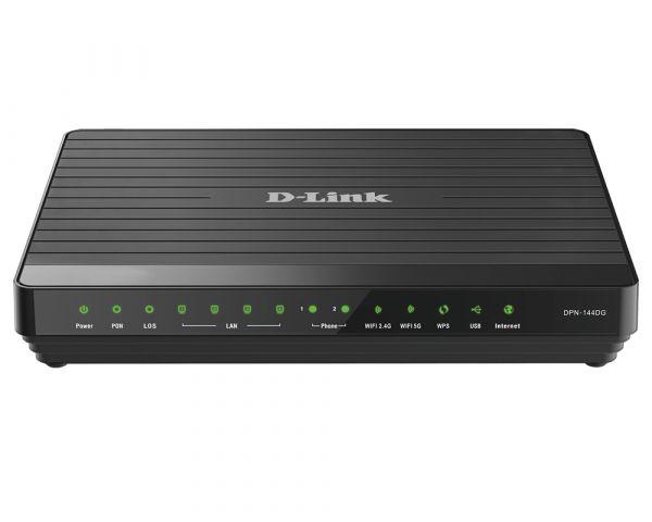 Шлюз DPN-144DG/2S1U/A1A 2х диап. беспроводной абонентский голосовой GPON ONT (1 GPON-порт 4 порта 10/100/1000Base-T 2 FXS-порта 1 USB-порт + поддержка AC1200) D-Link 1740645