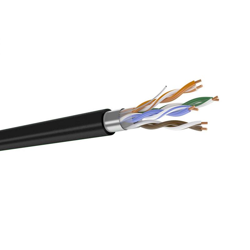 Кабель витая пара F/UTP кат.5E 4 пары 0.52 жила PE внешн. черн. (уп.305м) Datarex DR-140103