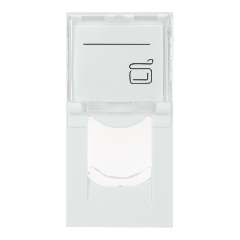 Адаптер 22.5х45мм со шторкой для модуля Keystone 1 порт (модуль) бел. Datarex DR-513200