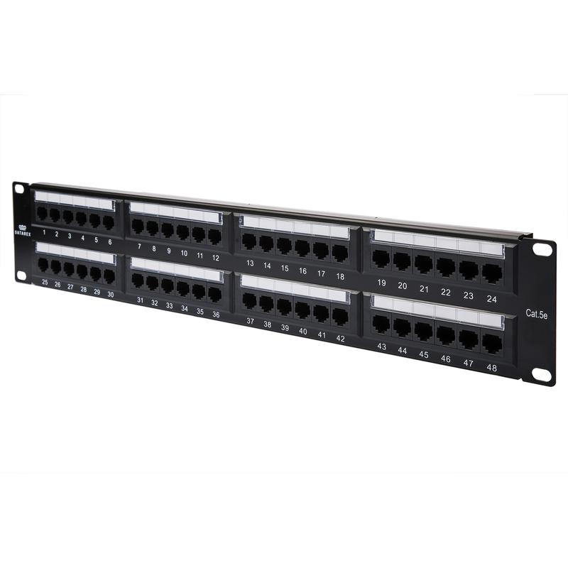 Панель коммутационная кат.5E UTP 19дюйм 2U 48хRJ45 568A/В с организат. черн. Datarex DR-405100