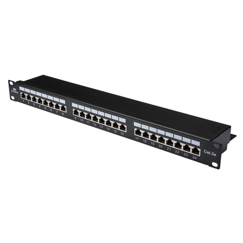 Панель коммутационная кат.5E STP 19дюйм 1U 24хRJ45 568A/В черн. Datarex DR-401120