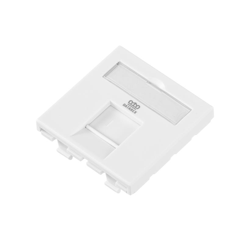 Адаптер 45х45мм для модуля Keystone 1 порт шторка бел. Datarex DR-513000