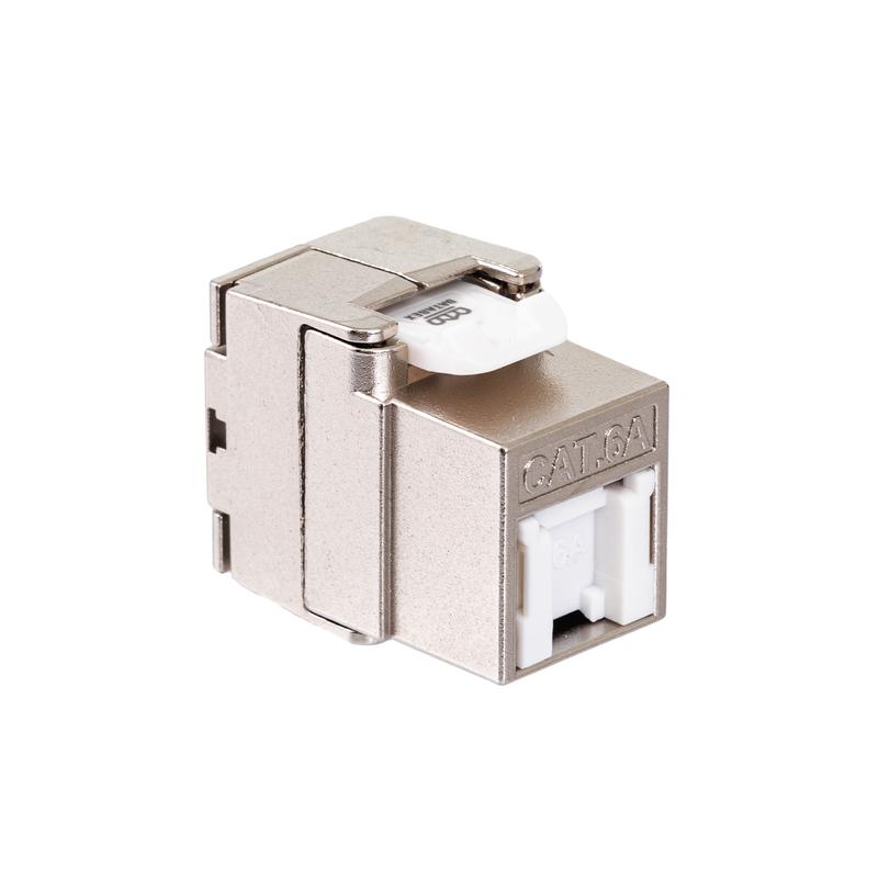 Модуль Keystone 1хRJ45 кат.6A STP T568A/B без инструмента бел. Datarex DR-510820