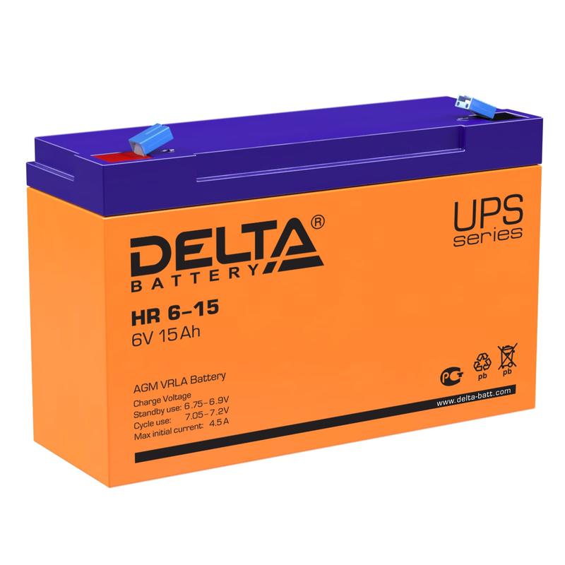 Аккумулятор UPS 6В 15А.ч HR 6-15 Delta 4614010180017