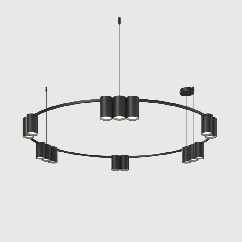 Светильник ORBIT 15Вт 15xGU10 IP20 LED подвесной алюм. матов. черн. DENKIRS 764326