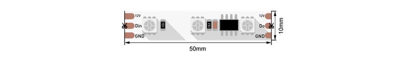 Лента светодиодная SPI WS2811 стандарт 5050 60 LED/м 144 Вт/м 12В IP20 RGB (уп.5м) SWG Standard 00-00007115