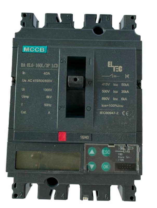 Выключатель автоматический MCCB BA-EL6-160L/3P 100А LCD (электронный Micrologic 5.0А ICU:50KA) ELTEC 1351100